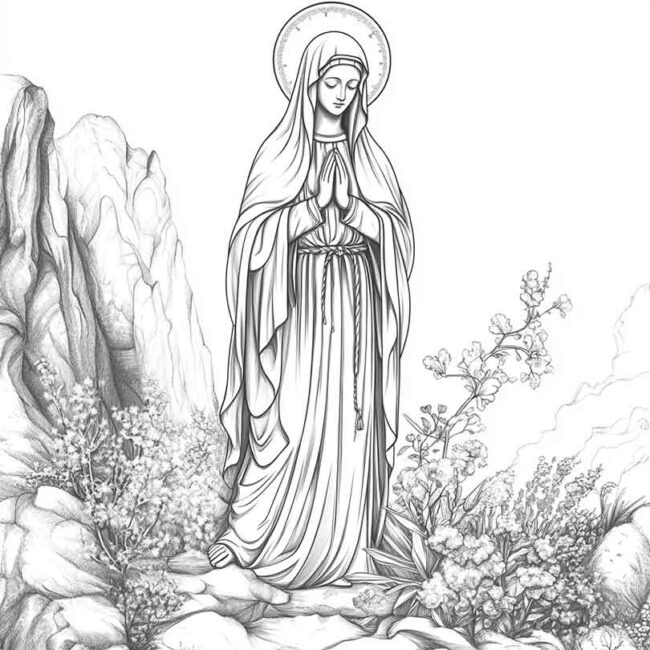 nossa senhora de lourdes para colorir 18