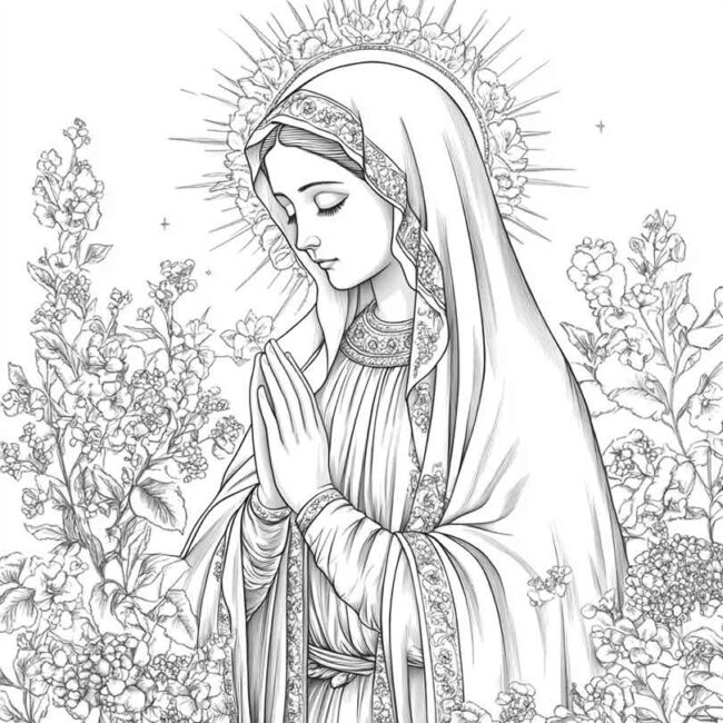 nossa senhora de lourdes para colorir 27