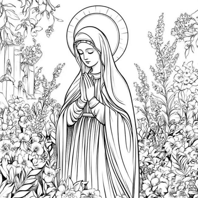nossa senhora de lourdes para colorir 32