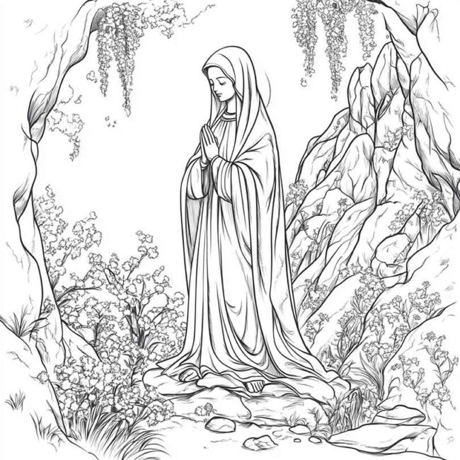 nossa senhora de lourdes para colorir 26
