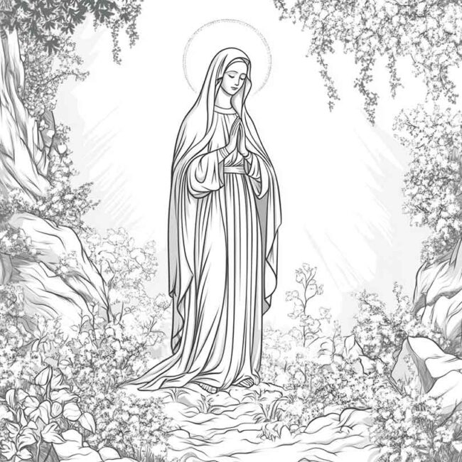 nossa senhora de lourdes para colorir 30