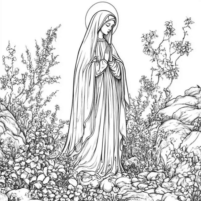 nossa senhora de lourdes para colorir 33