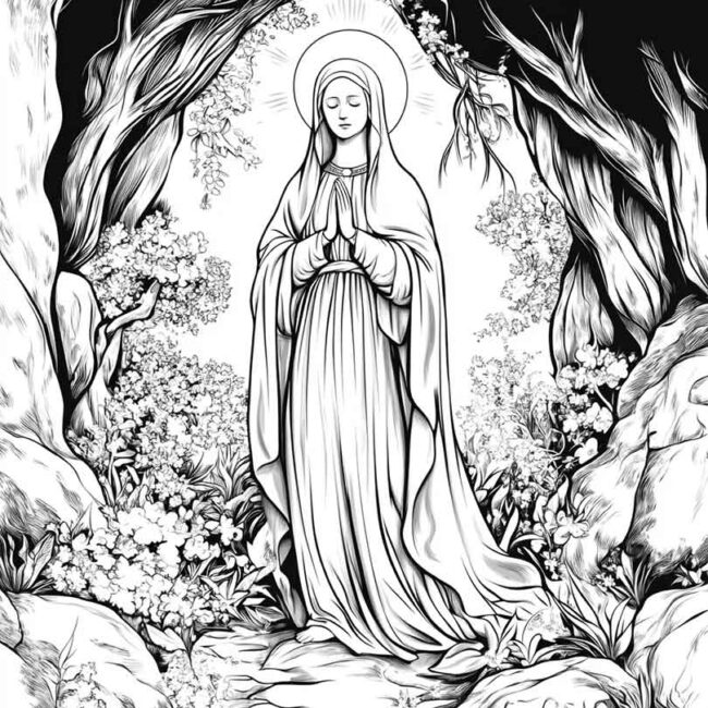 nossa senhora de lourdes para colorir 37