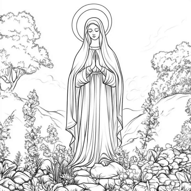 nossa senhora de lourdes para colorir 12
