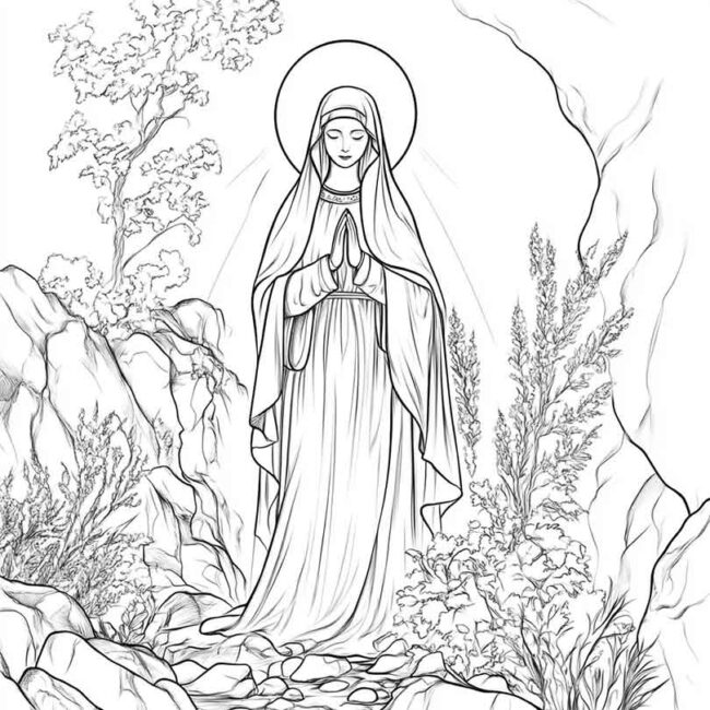 nossa senhora de lourdes para colorir 16