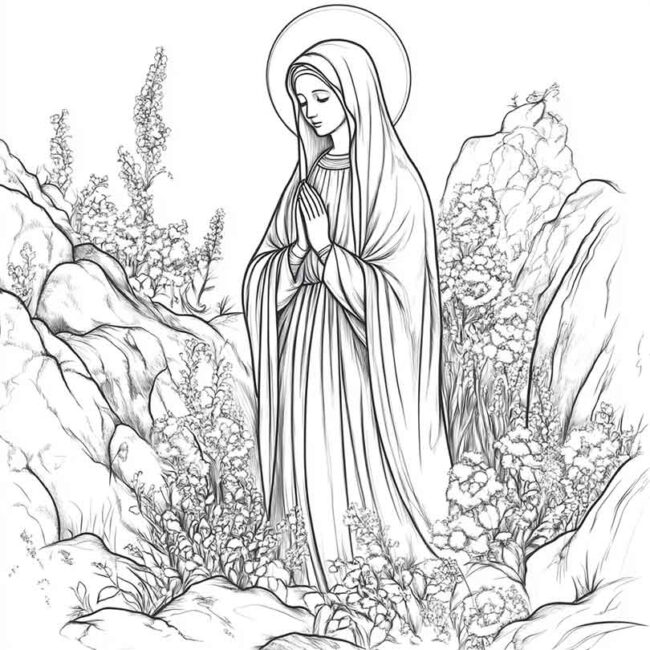 nossa senhora de lourdes para colorir 22