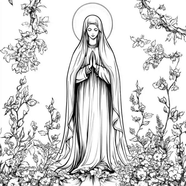 nossa senhora de lourdes para colorir 23