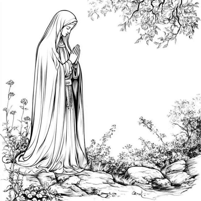 nossa senhora de lourdes para colorir 3