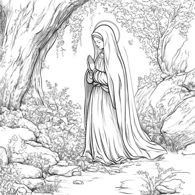 nossa senhora de lourdes para colorir 35