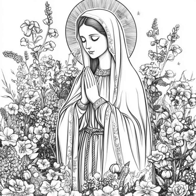 nossa senhora de lourdes para colorir 39