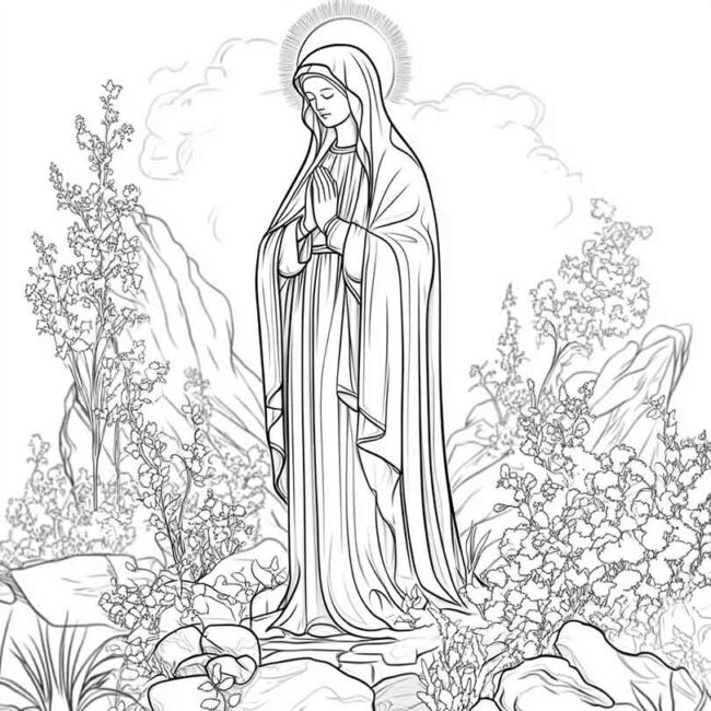 nossa senhora de lourdes para colorir 15