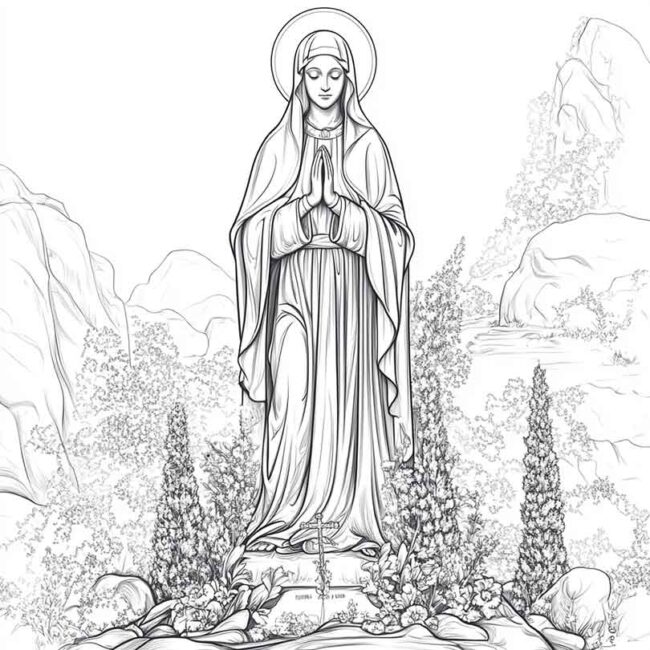 nossa senhora de lourdes para colorir 19