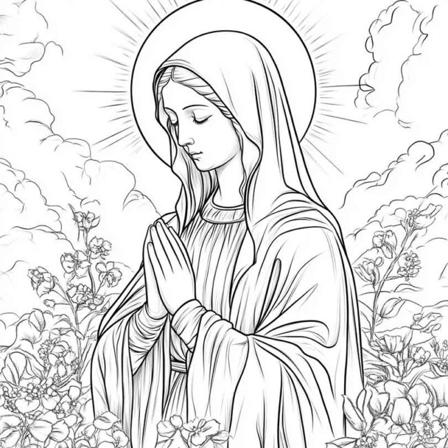 nossa senhora de lourdes para colorir 11