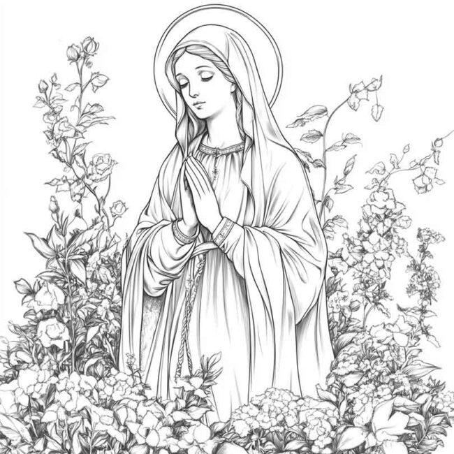 nossa senhora de lourdes para colorir 21