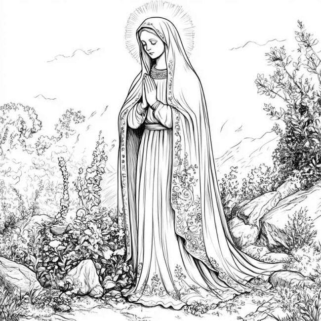 nossa senhora de lourdes para colorir 34