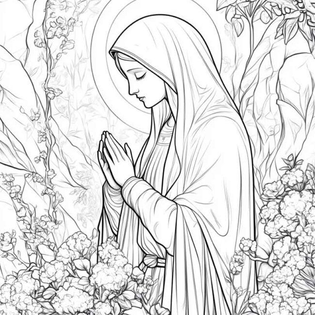 nossa senhora de lourdes para colorir 29