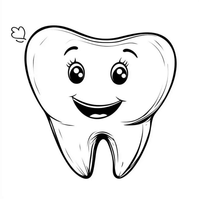 dente feliz para colorir 7
