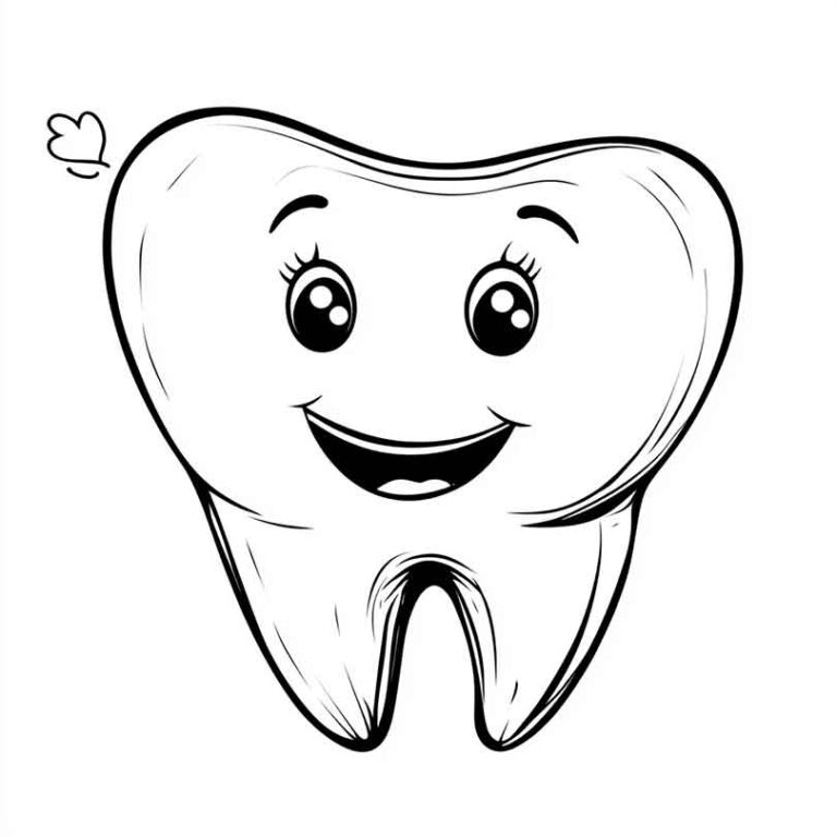 Desenhos de Dente Feliz para Imprimir e Colorir/Pintar