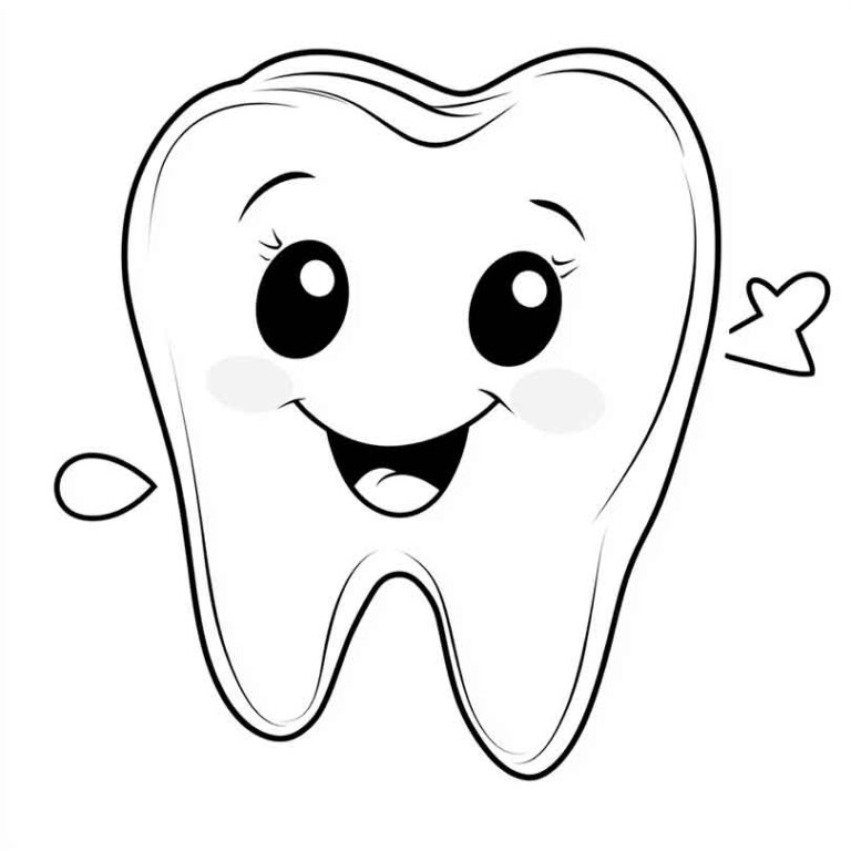 Desenhos de Dente Feliz para Imprimir e Colorir/Pintar