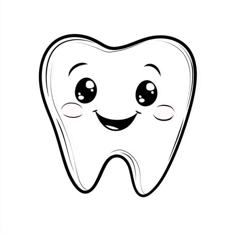 Desenhos de Dente Feliz para Imprimir e Colorir/Pintar