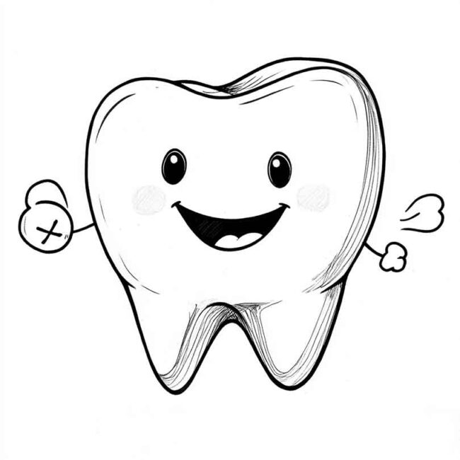 dente feliz para colorir 44