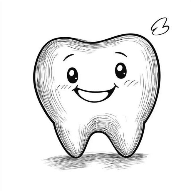 dente feliz para colorir 22