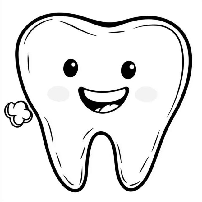 dente feliz para colorir 3