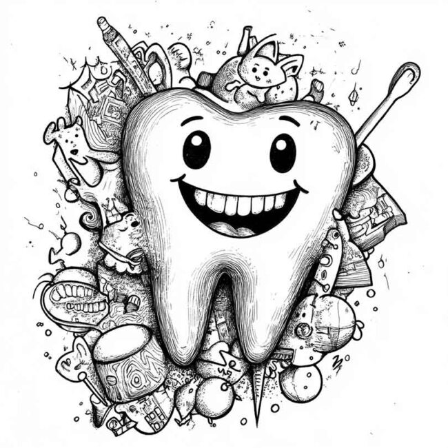 dente feliz para colorir 38