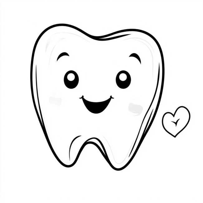 dente feliz para colorir 1