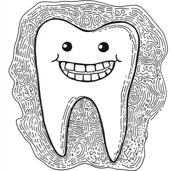 dente feliz para colorir 34
