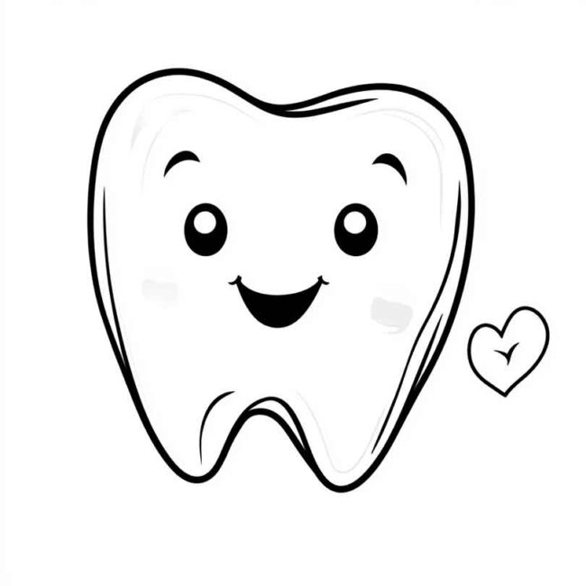 dente feliz para colorir 1