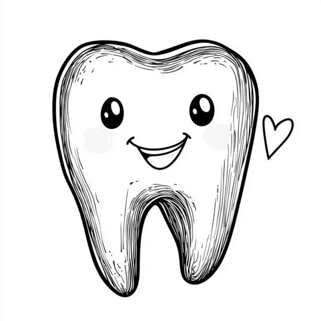 dente feliz para colorir 18