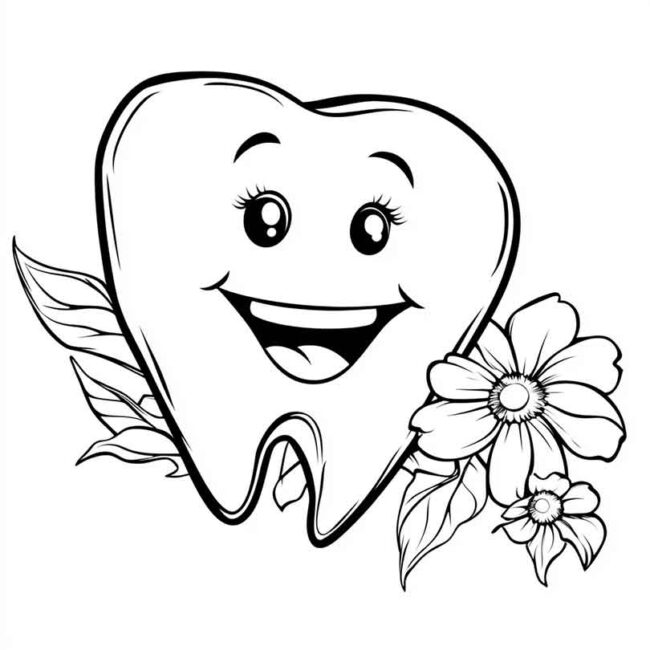 dente feliz para colorir 15