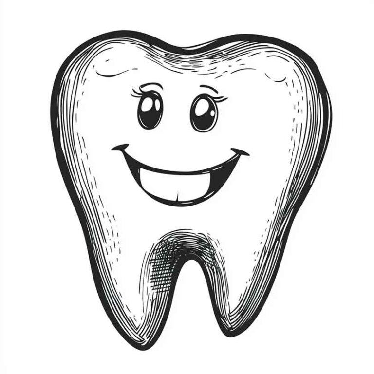 Desenhos de Dente Feliz para Imprimir e Colorir/Pintar