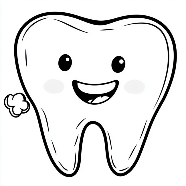 dente feliz para colorir 3