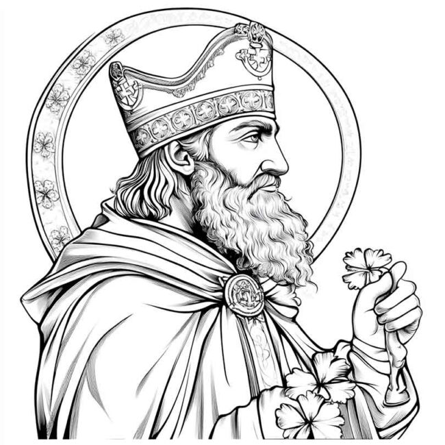 desenhos de sao patricio para colorir 2