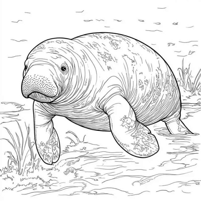 peixe boi para colorir 9