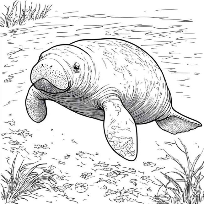 peixe boi para colorir 6