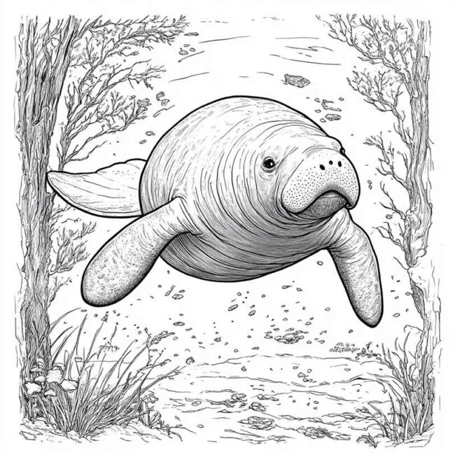 peixe boi para colorir 32