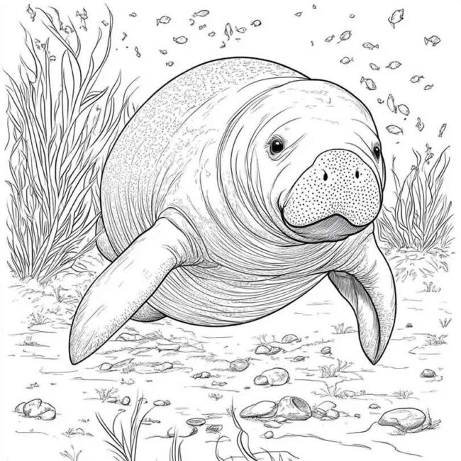 peixe boi para colorir 41