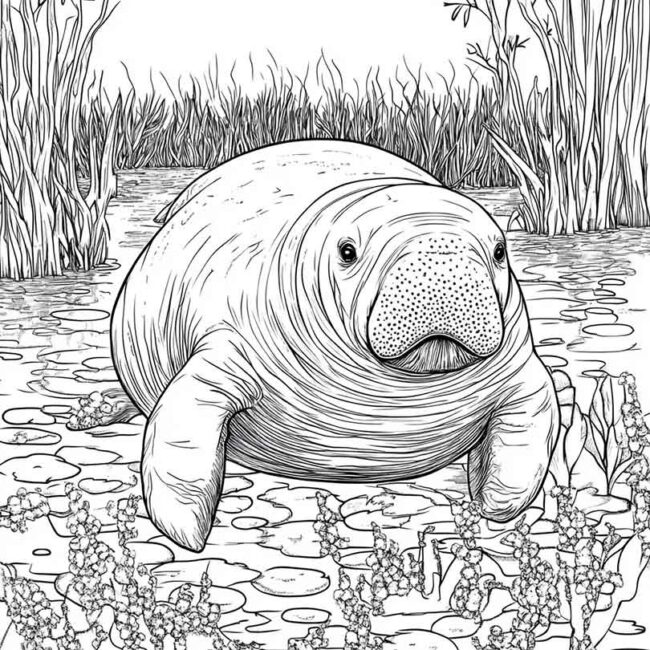 peixe boi para colorir 39