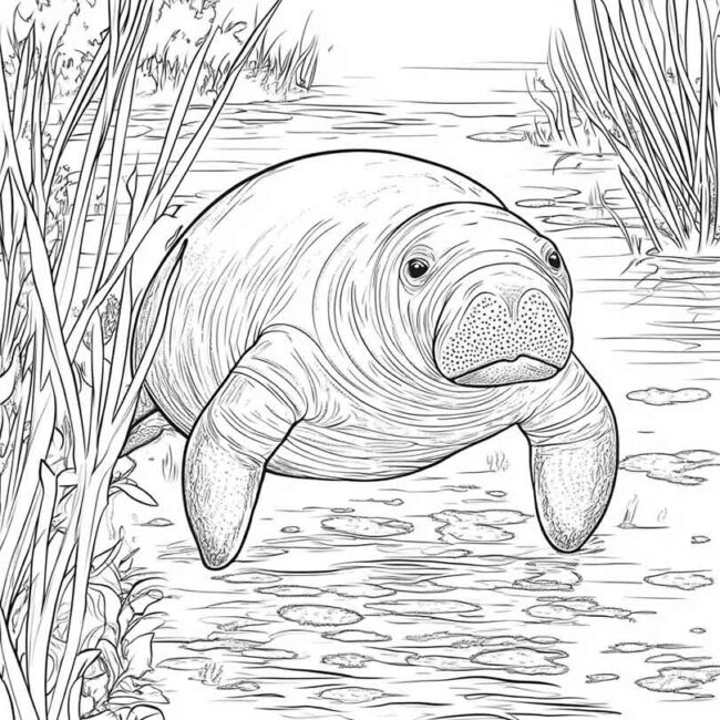 peixe boi para colorir 43