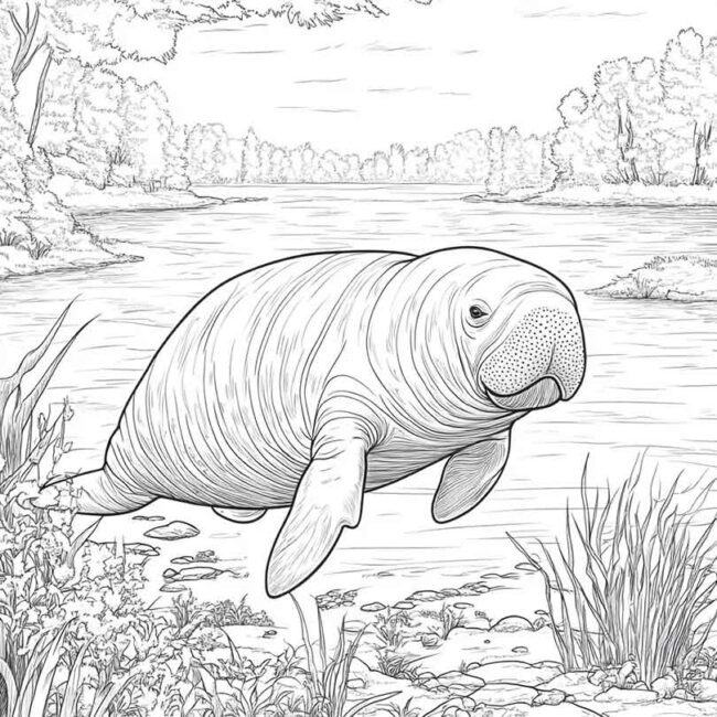 peixe boi para colorir 31