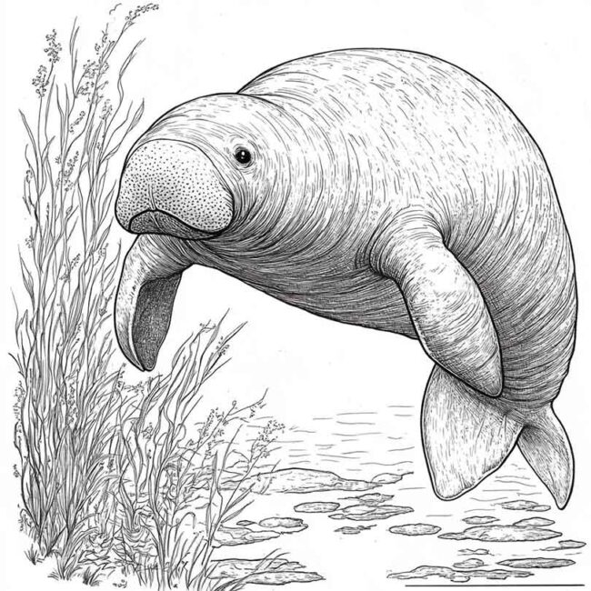 peixe boi para colorir 36