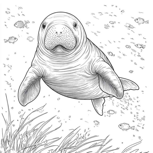 peixe boi para colorir 5
