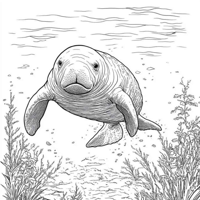 peixe boi para colorir 10