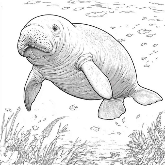 peixe boi para colorir 14