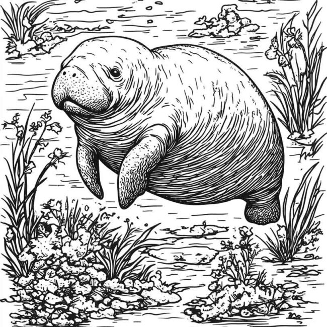peixe boi para colorir 35