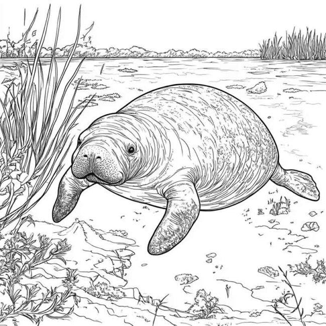 peixe boi para colorir 22