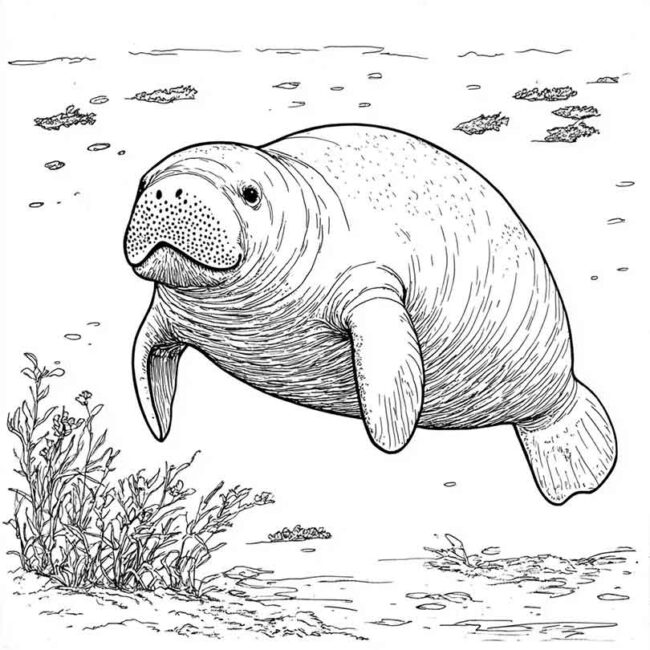 peixe boi para colorir 44